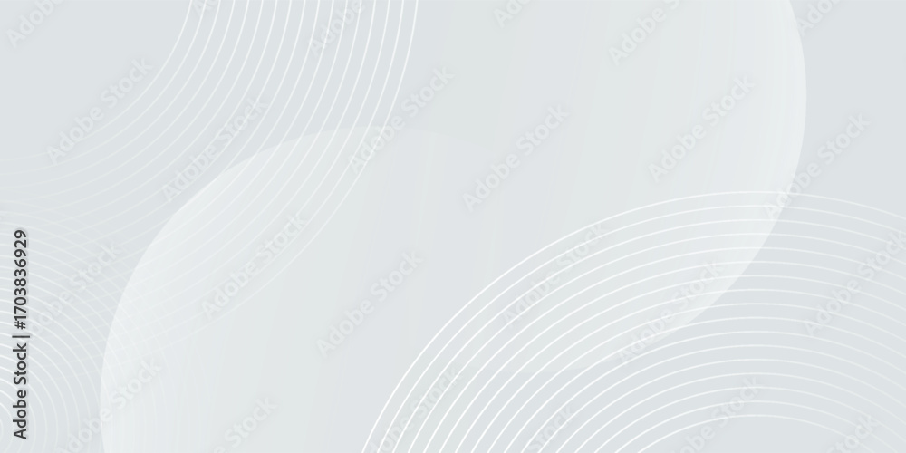 Wall mural white geometric abstract background overlap layer on bright space with lines effect decoration.eps10