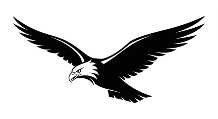 Obraz premium Powerful eagle soaring with wings spread wide, symbolizing freedom, strength, and ambition for dynamic branding and design projects.
