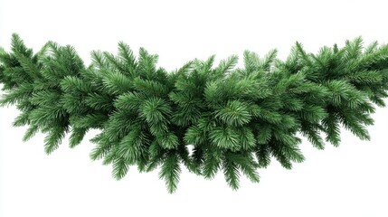 This decorative garland features lush, vibrant green foliage, perfect for enhancing holiday decorations. The full, artificial evergreen branches add a festive touch to any space.