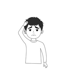 picture of a man's facial expression looks sad bored or tired of simple pictures