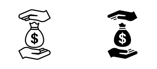 Save money Icons in solid and liner versions.