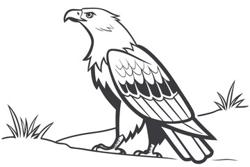 Hiker and Bird: A Serene Nature Vector Illustration