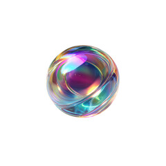 Iridescent Sphere Abstract 3D Render of a Shimmering Orb