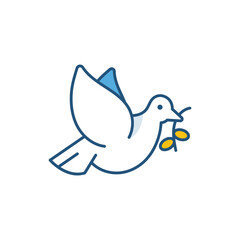 Peace Dove color vector icon