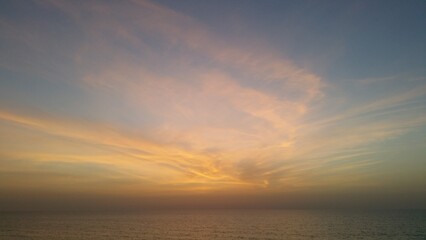 Sunset landscape with sea and sky