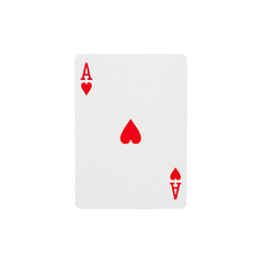 Obraz premium PNG einer roten Spielkarte (Herz Ass), freigestellt.