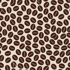 Obraz premium Seamless coffee bean pattern background for International coffee day celebrations