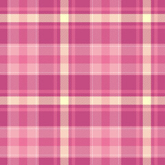 Pink color tartan plaid seamless texture pattern for textile, fabrics, print, clothing, garments, wrapping paper, and vector background.