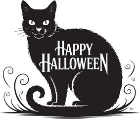 Silhouette halloween scene with haunted houses trees and bats under a full moon spooky and festive design