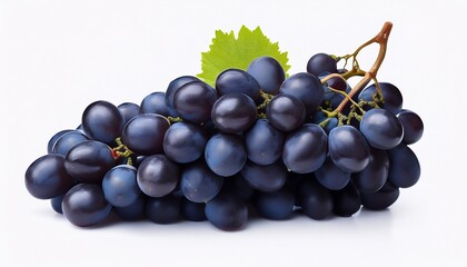 Fototapeta premium Bunch Of Black Grapes On A Transparent Background Highlighting Fresh Fruit And Flavor