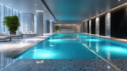 Obraz premium Indoor Luxury Swimming Pool with Modern Design