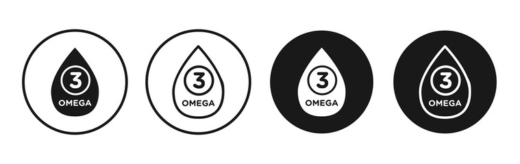 Omega 3 icon vector illustrations set for app and web
