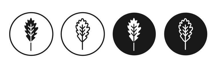 Oak Leaf icon vector illustrations set for app and web