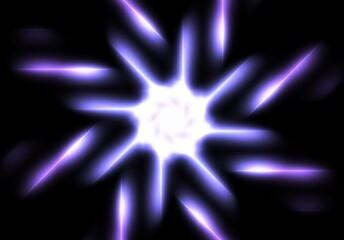 abstract geometric neon light lines kaleidoscope mandala art Vibrant neon spiral design with glowing purple, pink, and yellow rays. Perfect for futuristic backgrounds, posters, or digital art