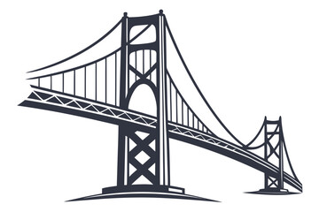 Iconic golden gate bridge silhouette