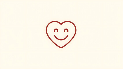 Fototapeta premium Simple vector icon of a red smiling heart symbol representing love, happiness, and positive emotions
