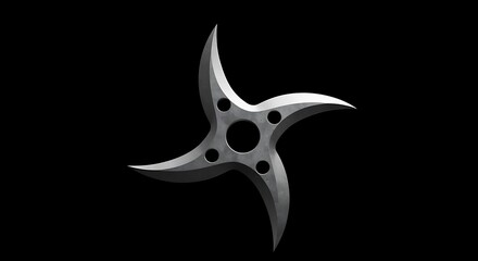 Ninja Shuriken Isolated on a Black Background A Weapon of Precision and Stealth