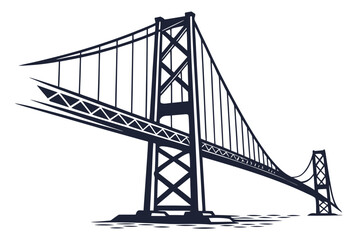 Stylized silhouette of a suspension bridge