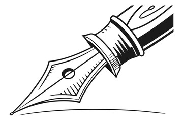 Elegant fountain pen nib writing a smooth line