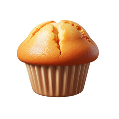 Delicious muffin isolated on transparent background, perfect for breakfast or snack, 3d cake