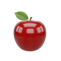 Shiny red apple isolated on transparent background, a healthy and delicious fruit