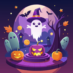 halloween background with pumpkin