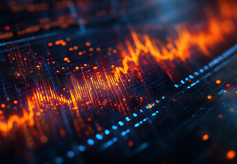 Abstract Digital Data Waveform Visualization for Financial Market Analysis