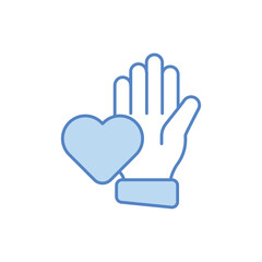 Volunteering Blue Color Vector Icon