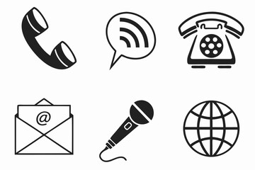 Collection of communication and contact icons