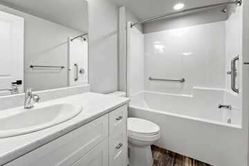 Bathroom with a white toilet and sink