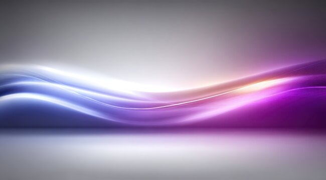 A sleek and modern abstract background with soft gradients in shades of purple, blue, white, and gray, with subtle glowing waves that give it an ethereal feel