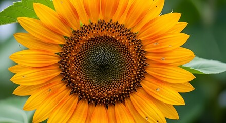 Obraz premium Vibrant Sunflower in Full Bloom - A Close-Up View of Natures Beauty.