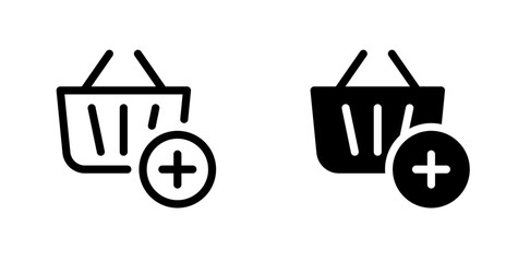 Add to shopping basket icon. Shopping basket and plus sign © SANALRENK