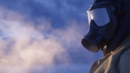 Close-Up of Breath Condensation Forming on Inner Mask during Cold Weather Conditions