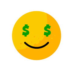 money eyes emoji - flat vector icon