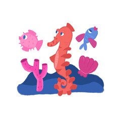 seahorse marine animal vector