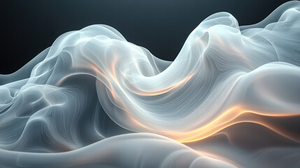 Fototapeta premium Dynamic flowing waves abstract digital art modern design ethereal environment minimalist viewpoint