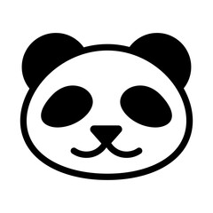 Simple Line Drawing of Panda Head &ndash; Cartoon Animal Illustratio