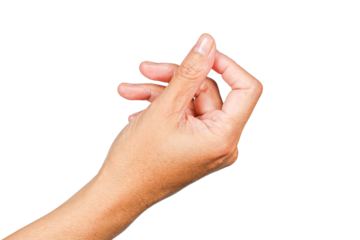 hand or finger hold something, hand gesture or finger gesture, hand sign isolated on transparent background