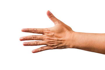 handshake, hand gesture or finger gesture, hand sign isolated on transparent background