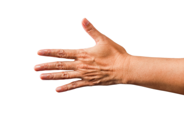 handshake, hand gesture or finger gesture, hand sign isolated on transparent background
