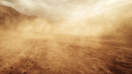 Desert Road Dust Storm Golden Hour Landscape
