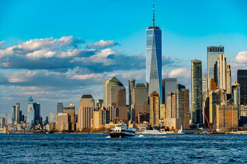 Obraz premium New York City. View of Manhattan at sunset.
