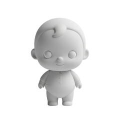 Obraz premium Cute baby doll figurine on a transparent background 