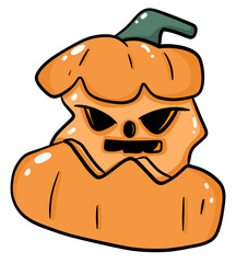 halloween pumpkin  cat autumn holiday, illustration, cartoon ghost, out line, sticker