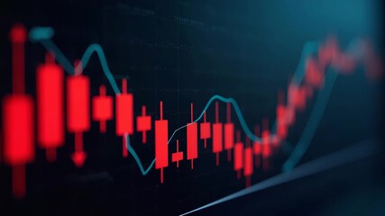 Stock crash market exchange loss trading graph analysis investment indicators business charts financial digital background showing down crisis red price trend fall concept as Depicts stock market cras - Powered by Adobe
