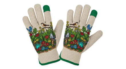 Gardening gloves celebrate spring s blooming beauty and the joy of nurturing life with vibrant on transparent background