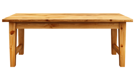 Simple wooden table, light brown, rectangular, sturdy legs