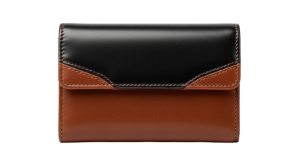 A bicolor leather wallet showing elegance a testament to craftsmanship and sophisticated style on transparent background
