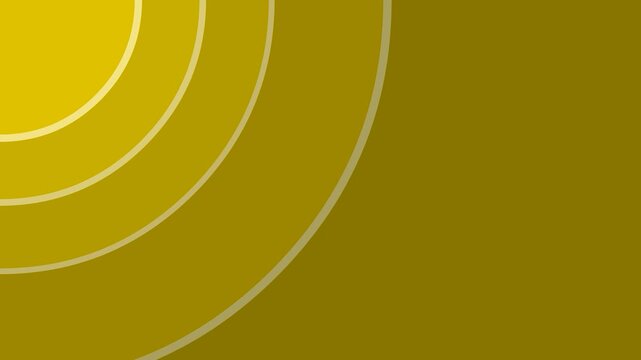 Soft, glowing circular waves expand outward against a solid gold background. This minimalist motion graphic is suitable for technical displays, radar simulations, or abstract backgrounds.